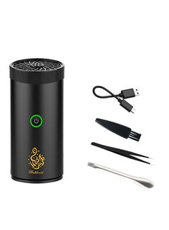 ACHAS Rechargeable Bakhoor Incense Burner Black 14x7x7cm  - Image 1