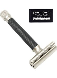 Parker Safety Razor Adjustable Double Edge Safety Razor Set Silver/Black  - Image 1
