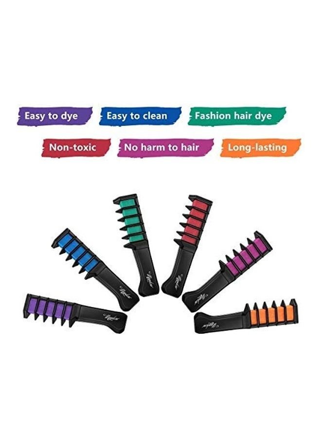 6-Piece Temporary Hair Colour Comb Set Multicolour