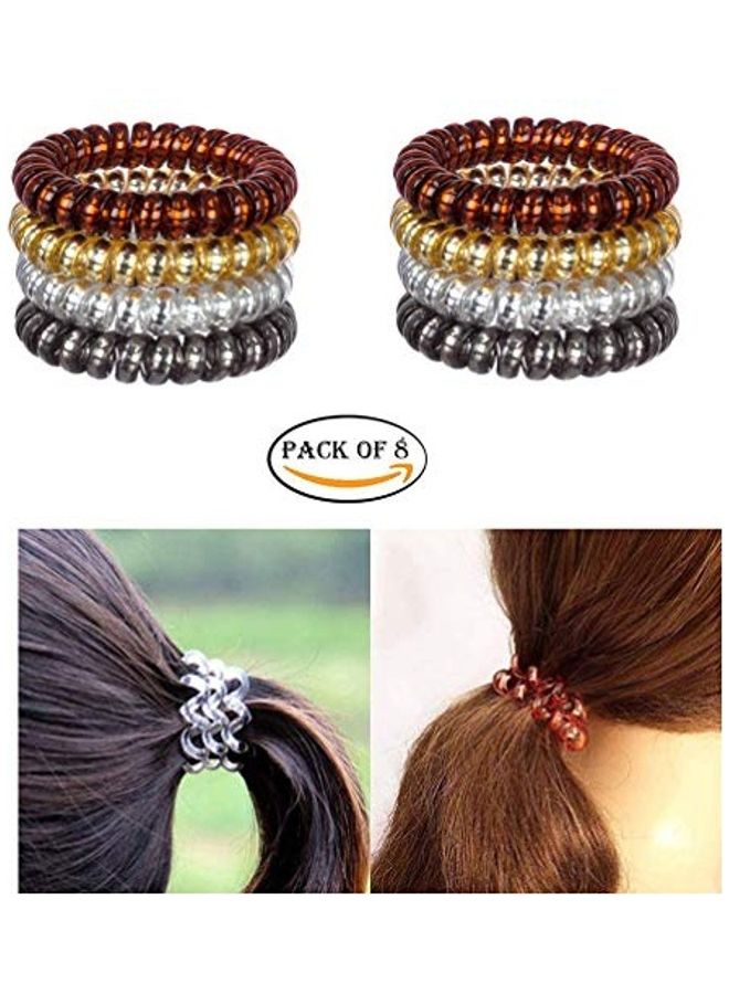 FOK 8-Piece Spiral Hair Tie Multicolour  - Image 1
