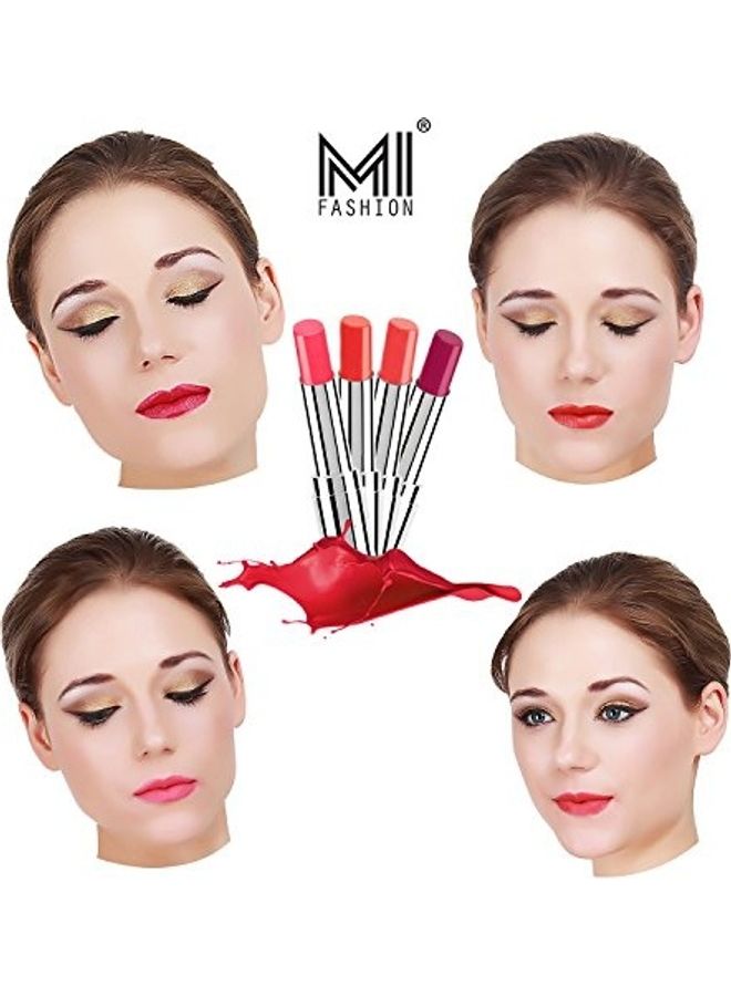 MI FASHION 4-Piece  Matte Lipstick Combo Multicolour - Image 4