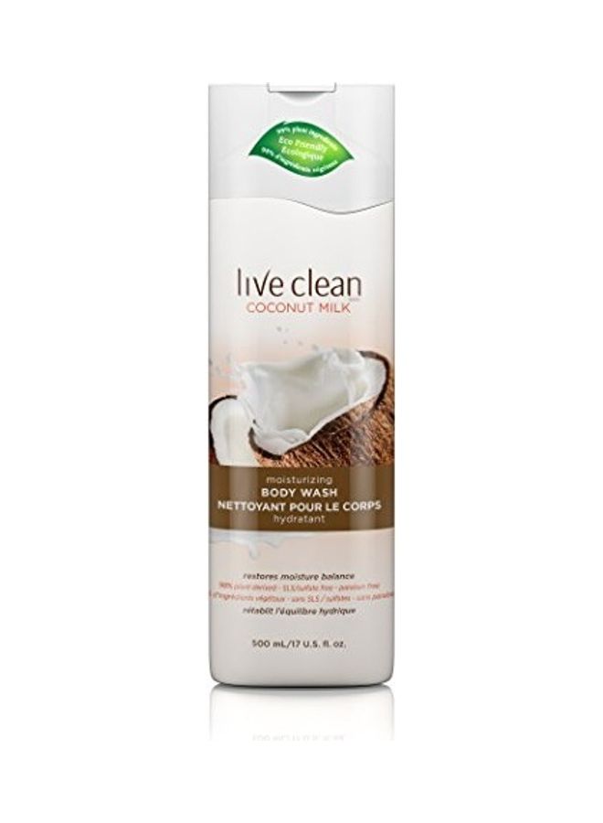 Live Clean Coconut Milk Moisturizing Body Wash Clear - Image 1
