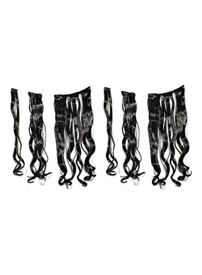 ريتزكارت مجموعة وصلات شعر كيرلي لون أسود One Sizeسم