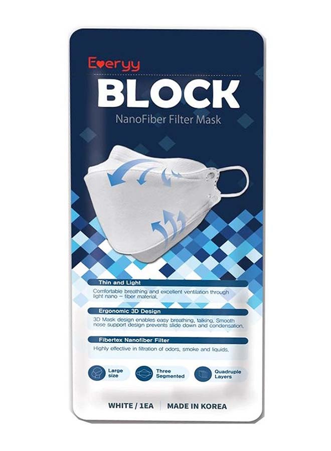 Everyy - Pack Of 10 Pieces Block Nano Fiber Filter Face Mask White - Image 1