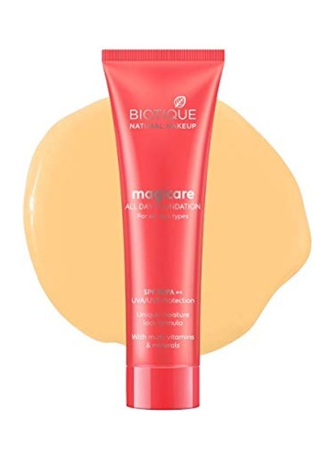BIOTIQUE NATURAL MAKEUP - Magicare All Day Foundation Sand - Image 1