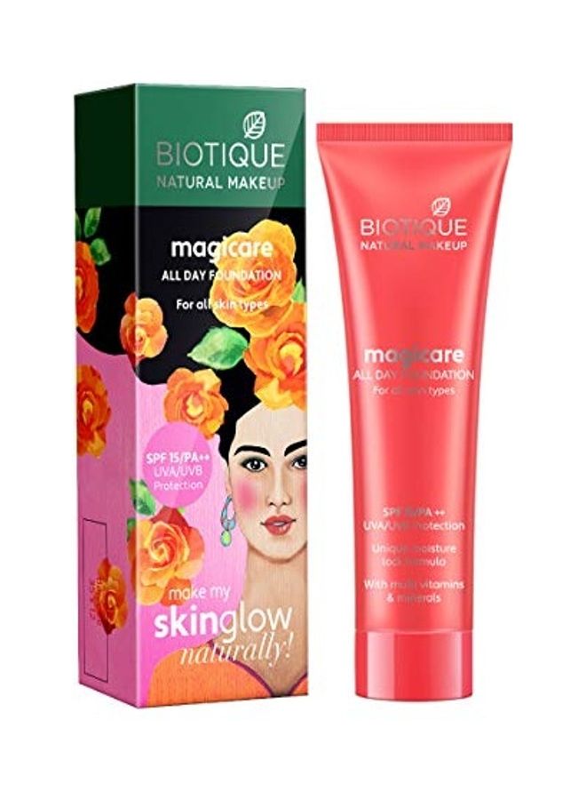 BIOTIQUE NATURAL MAKEUP - Magicare All Day Foundation Sand - Image 1