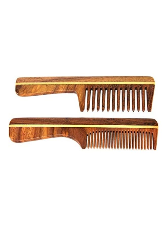 ESPLANADE 2-Piece Wooden Comb Set Brown  - Image 1