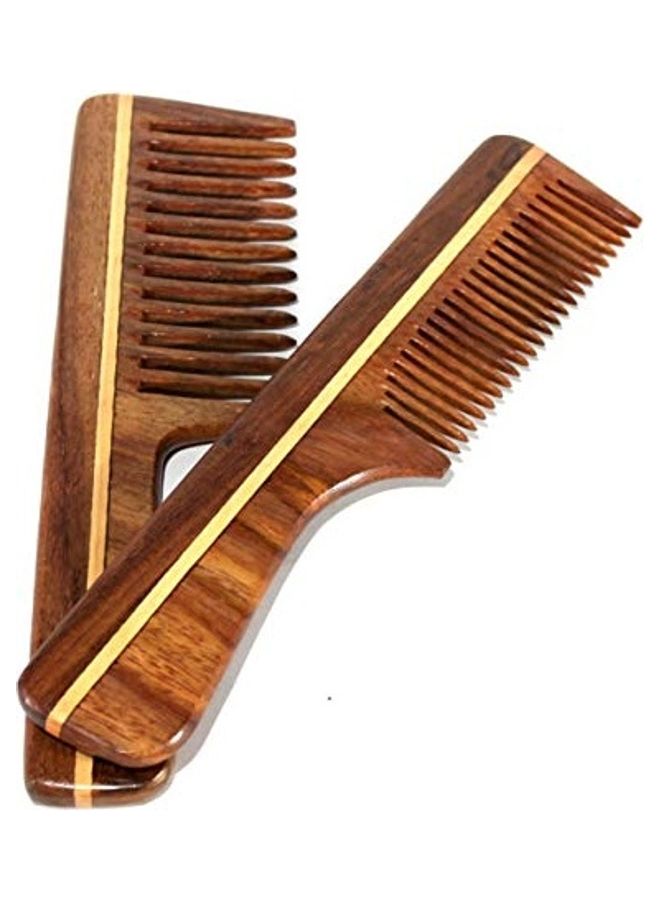 ESPLANADE 2-Piece Wooden Comb Set Brown  - Image 2