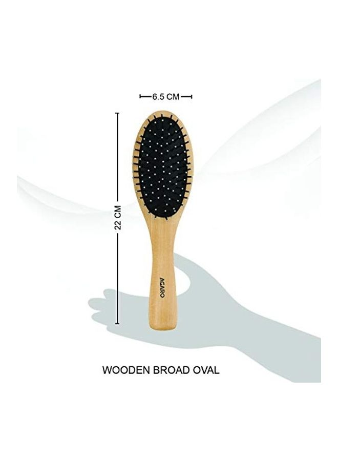 أغارو فرشاة شعر من الخشب بيضاوية عريضة بيج/أسود - Image 2