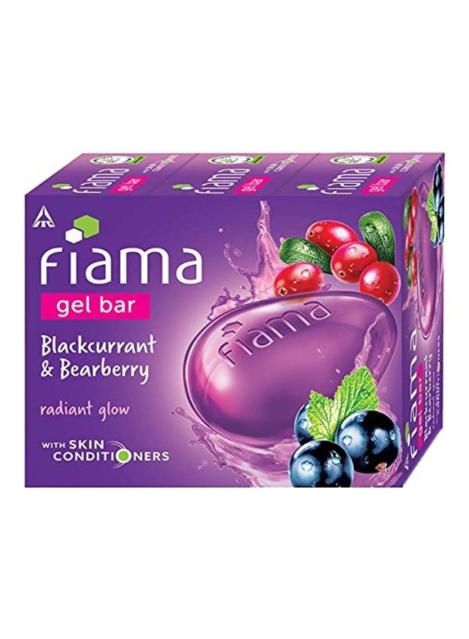 Fiama 3-Piece Blackcurrant And Bearberry Gel Bar Purple 125grams - Image 1