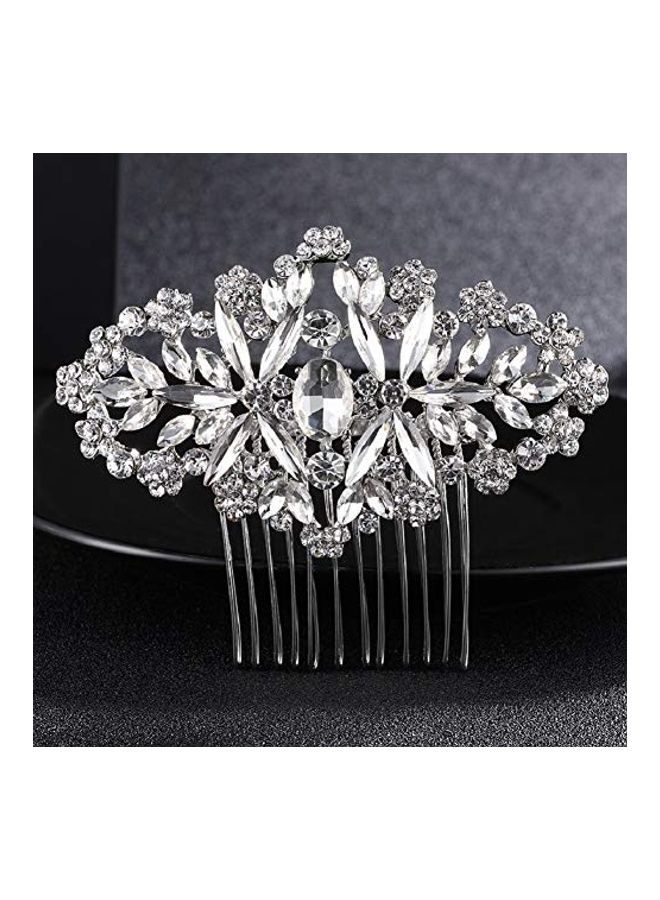 HapiBuy Stone Studded Hair Comb Silver - Image 4