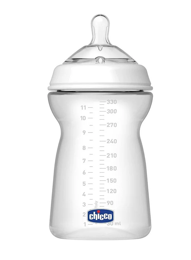 Chicco Natural Feeling Bottle, White/Clear, 330ml