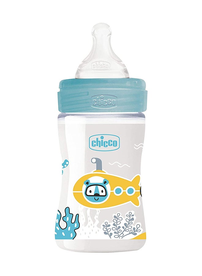 Chicco Well-Being Plastic Bottle 150mL Slow Flow 0m+ Silicone, Boy  - Image 2