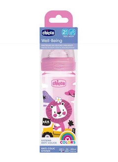 Chicco Well-Being Plastic Bottle, 2+ Months, 250 ml, Pink  - Image 3