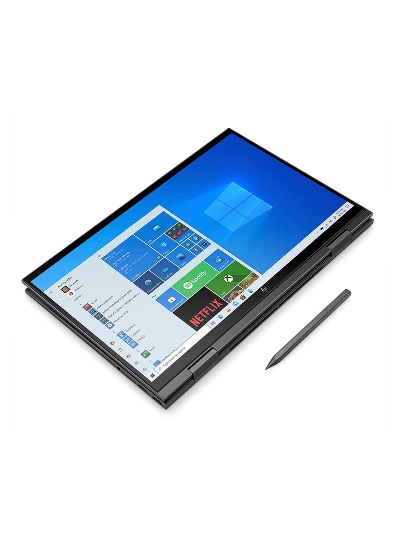 HP - ENVY x360 15-eu0001nx 2 In 1 Laptop With 15.6 Inches FHD Touchscreen Display, AMD Ryzen 7 Processor/16GB RAM/512GB SSD/AMD Radeon Graphics/ Windows 10 Home/ EN-AR KB English/Arabic Black - Image 1