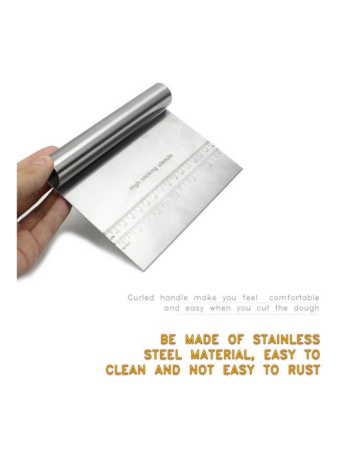 قطاعة ومكشطة للعجين مصنوعة من الستانلس ستيل فضي - Image 2