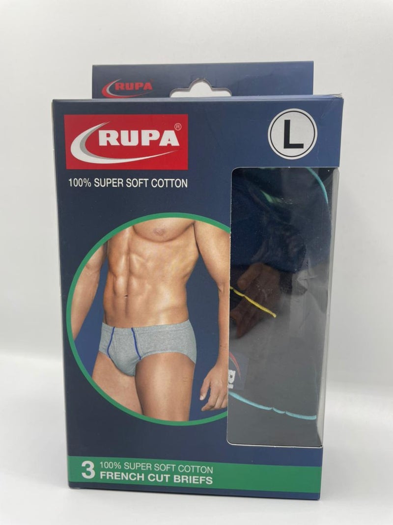 روبا سروال داخلي من روبا للرجال بقصة فرنسية I/E من 3 قطع قياس L متعدد الألوان - Image 4
