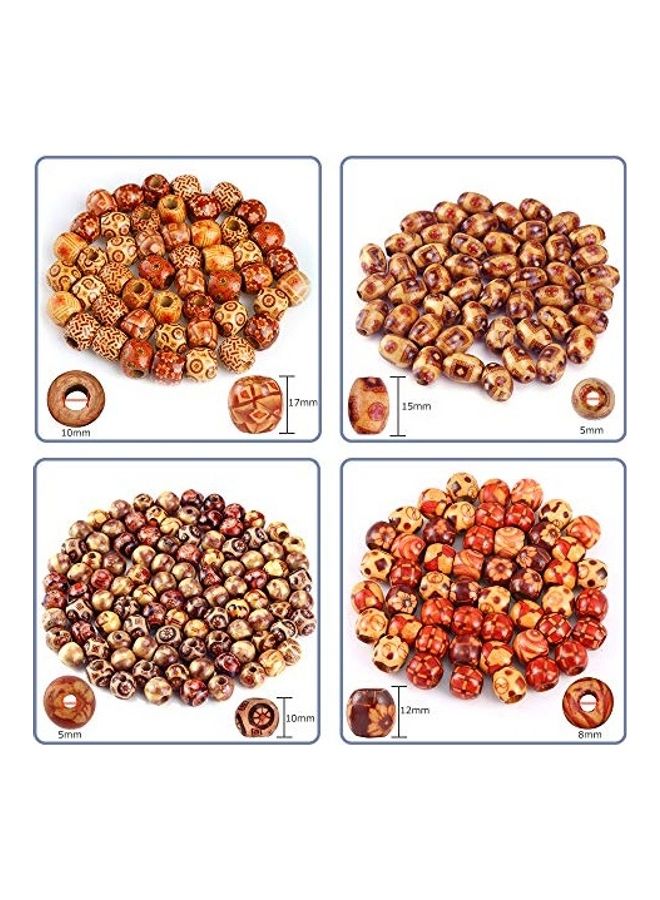 بي بي أوبونت طقم إكسسوارات بتصميم خرز لجدائل الشعر يمكنك تركيبها بنفسك، مكونة من 587 قطعة بني - Image 1