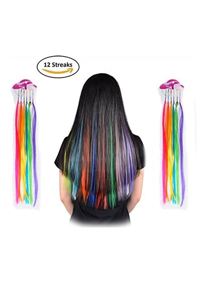 FOK Set Of 12 Hair Streaks Multicolour  - Image 1