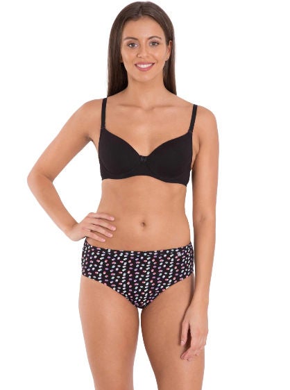 JOCKEY - 3 Pack Of Simple Comfort Hipster Plain Dark Print Assorted - Image 1