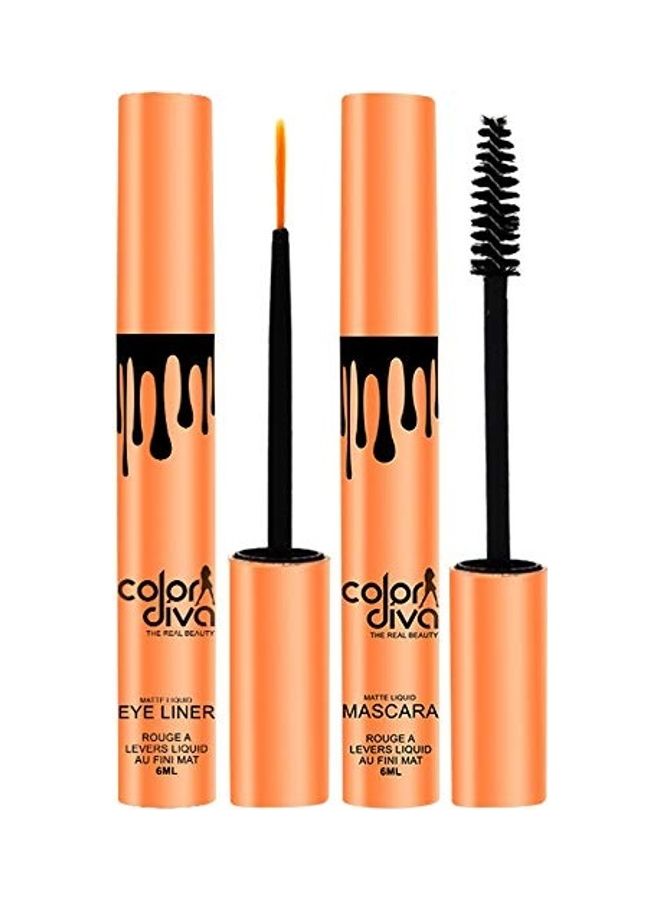 Color Diva Matte Liquid Eyeliner And Mascara Black - Image 1