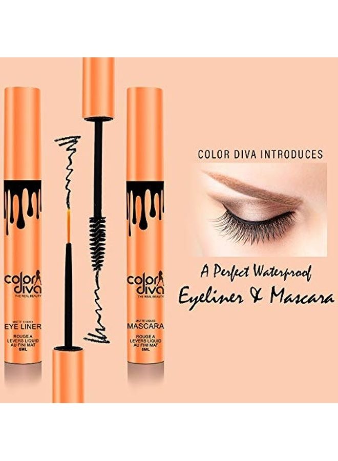 Color Diva Matte Liquid Eyeliner And Mascara Black - Image 3