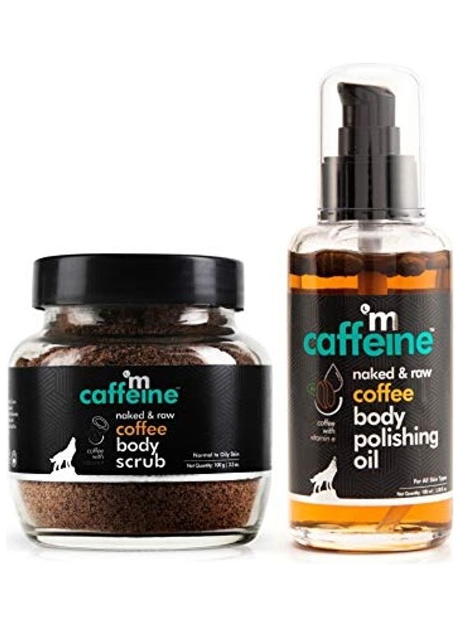 MCaffeine Coffee Body Polishing Oil With Body Scrub Brown Oil: 3.38, Scrub: 3.5  - Image 1
