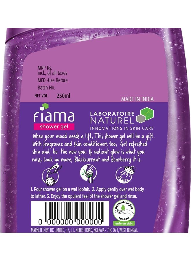 Fiama Blackcurrant And Bearberry Shower Gel Clear 250ml - Image 3