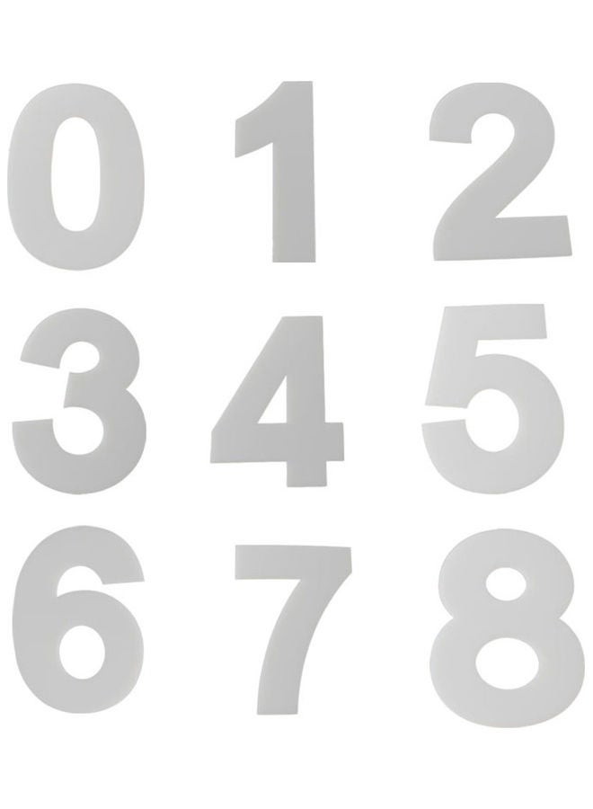 9-Piece Large Number Mold White 21.0x15.0x2.0cm  - Image 1