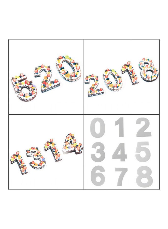 9-Piece Large Number Mold White 21.0x15.0x2.0cm  - Image 3