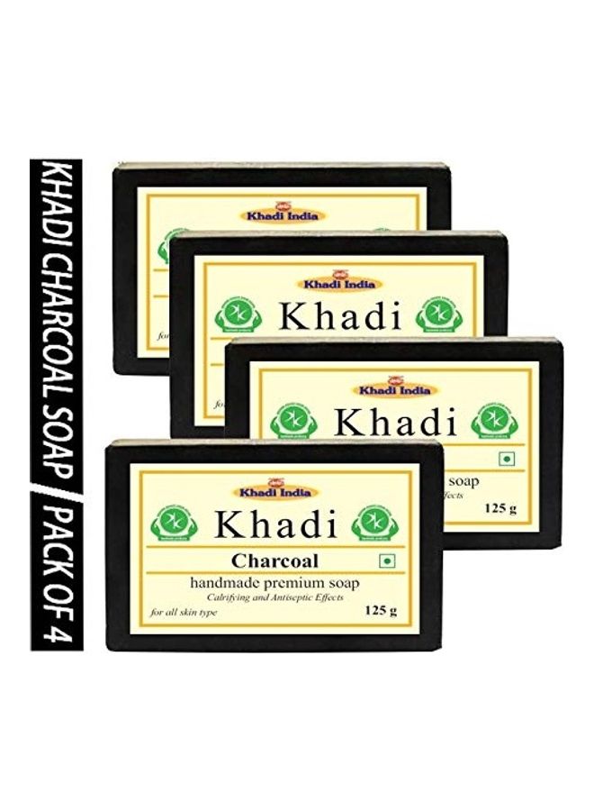 Khadi Pack Of 4 Charcoal Soaps Black 125grams  - Image 1