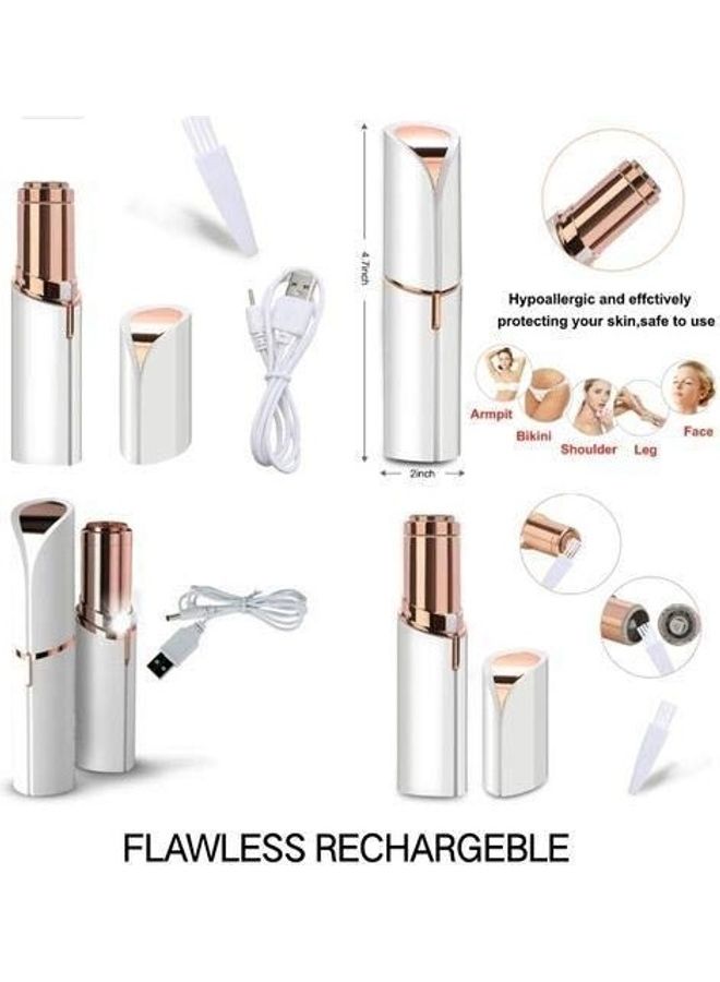 فلوليس ماكينة تشذيب شعر الوجه الكهربائية بدون ألم . فضي-ذهبي - Image 3