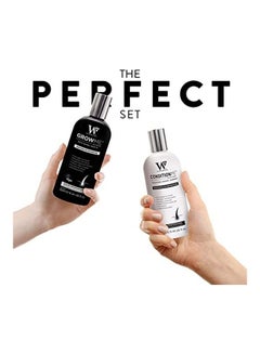2-Piece Hair Growth Shampoo and Conditioner Set Black/White 2 x 250ml