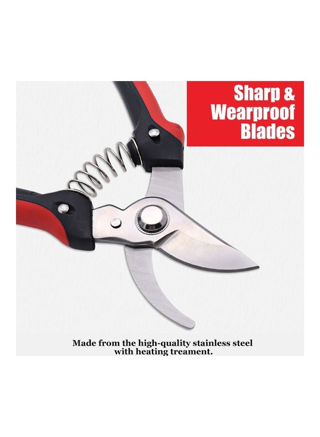 Generic Bypass Pruner with Non-Slip Handle Silver/Red  - Image 2