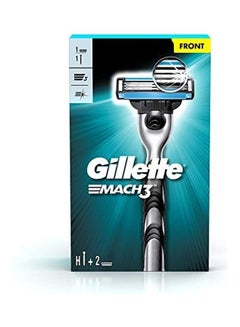 Gillette Mach 3 Shaving Razor With Cartridge Silver  - Image 1