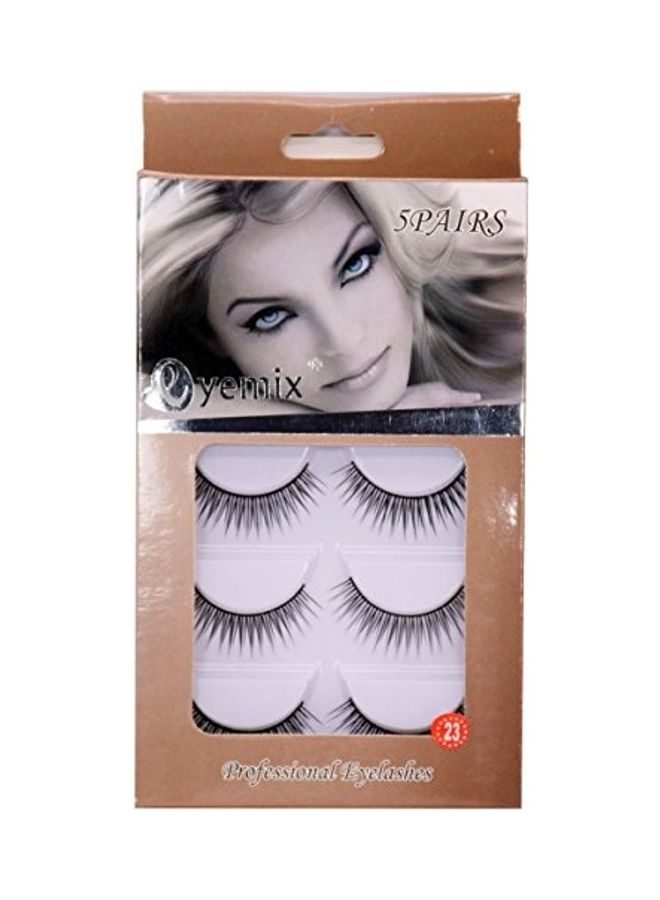 YEMIX Pair Of 5 False Eyelashes With Glue Black - Image 4