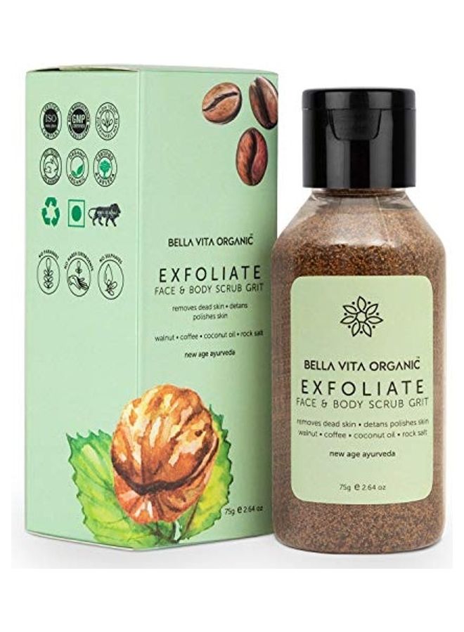 Bella Vita Organic Face And Body Scrub Brown 75grams  - Image 1