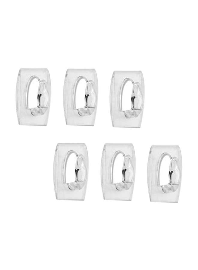 3M 6-Piece Command Double Adhesive Plastic Hook Set Clear 2x2.75x0.80cm - Image 1