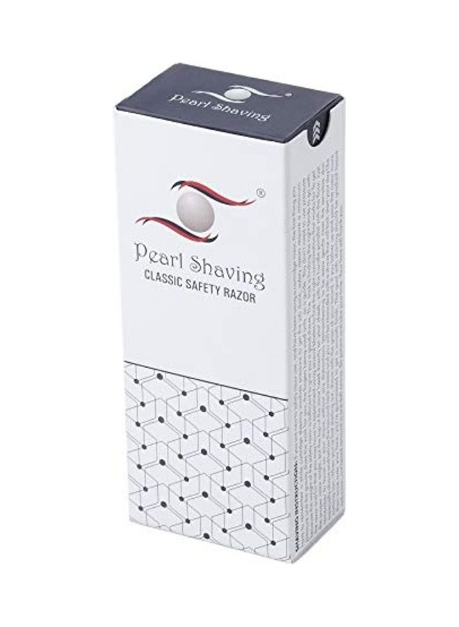 PEARL - Shaving Double Edge Butterfly Safety Razor Marble Red/Silver - Image 1