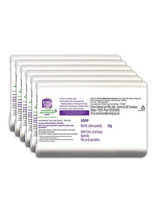 BOROPLUS 6-Piece Antiseptic And Moisturizing Soap Clear 125grams - Image 2