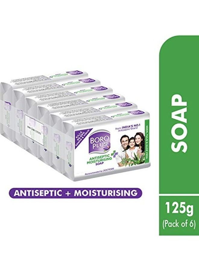 BOROPLUS 6-Piece Antiseptic And Moisturizing Soap Clear 125grams - Image 3