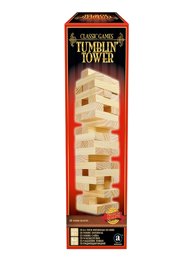 Merchant Ambassador High-Quality Classic Tumbling Tower Stacking Blocks Game For Your Little One 8.5x8.5x28cm  - Image 1