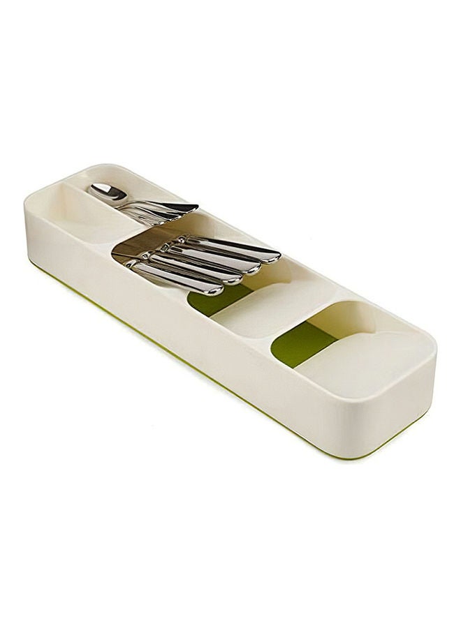 Plastic Drawer Cutlery Organizer Tray White 40.0 x 12.0 x 6.0cm