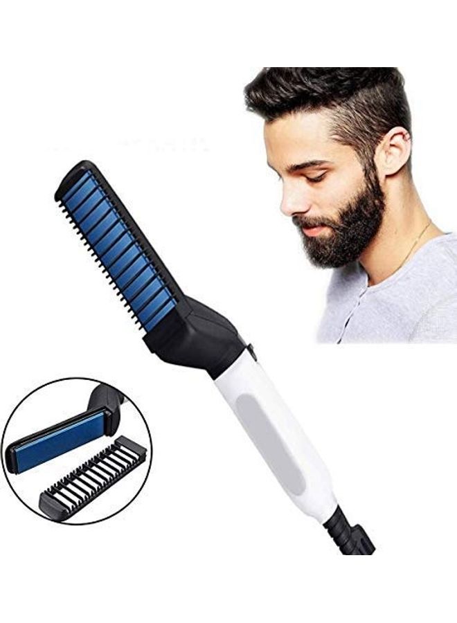 سوارج مشط لفرد الشعر واللحية مُتعدد الوظائف أبيض/ أسود - Image 2