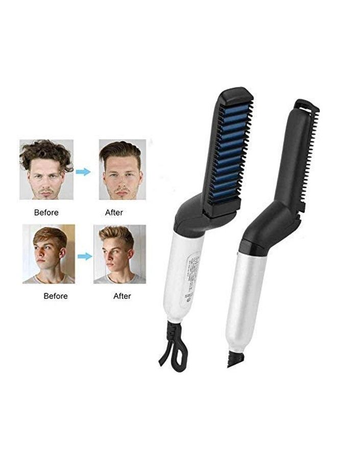 سوارج مشط لفرد الشعر واللحية مُتعدد الوظائف أبيض/ أسود - Image 5