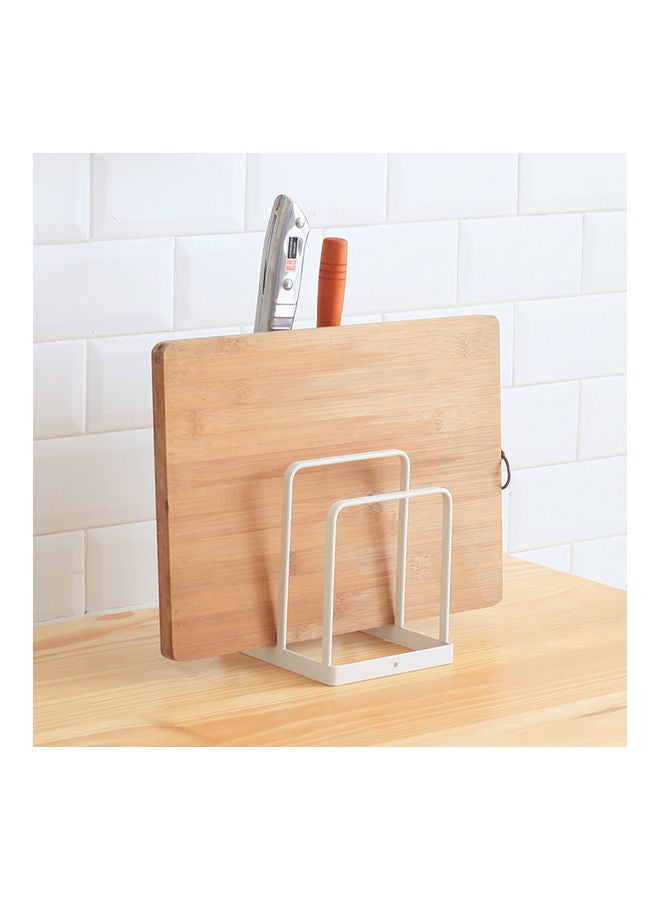 Knife Block With Cutting Board Holder White 21x14x12cm  - Image 2
