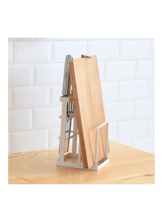 Knife Block With Cutting Board Holder White 21x14x12cm  - Image 3