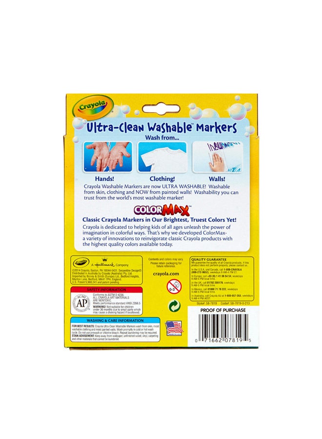 Crayola 8-Piece Ultra-Clean Fine Line Washable Markers Red/Orange/Green  - Image 4