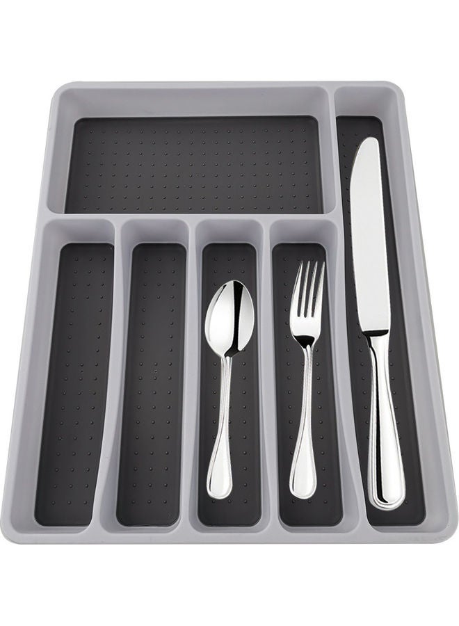 Drawer Organizer Cutlery Tray Grey/White 42.0 x 34.0 x 6.5cm  - Image 1