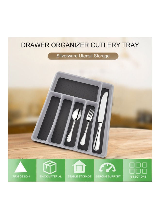 Drawer Organizer Cutlery Tray Grey/White 42.0 x 34.0 x 6.5cm  - Image 4